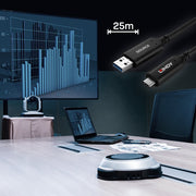 Lindy 25m USB 3.2 5Gbps Type A to C Fibre Optic Hybrid Cable | 43396 USB Cable Lindy