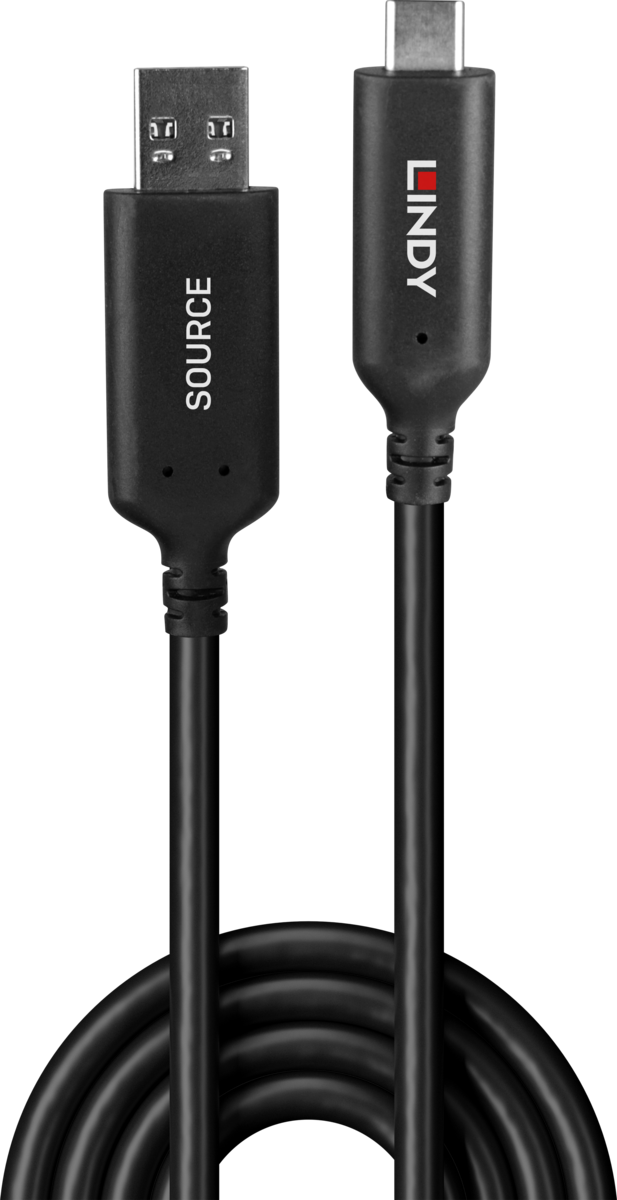 Lindy 50m USB 3.2 5Gbps Type A to C Fibre Optic Hybrid Cable | 43397 USB Cable Lindy
