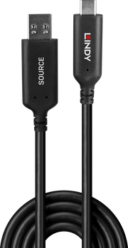 Lindy 50m USB 3.2 5Gbps Type A to C Fibre Optic Hybrid Cable | 43397 USB Cable Lindy