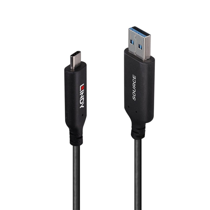 Lindy 50m USB 3.2 5Gbps Type A to C Fibre Optic Hybrid Cable | 43397 USB Cable Lindy