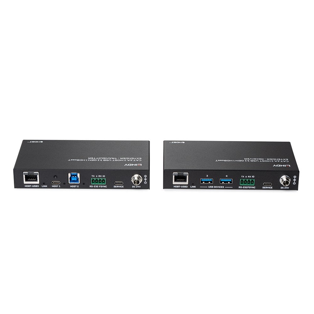 Lindy 100m Cat.6A 2 Host USB 3.2 Gen 1 HDBaseT Extender | 43421 AV Extender Lindy