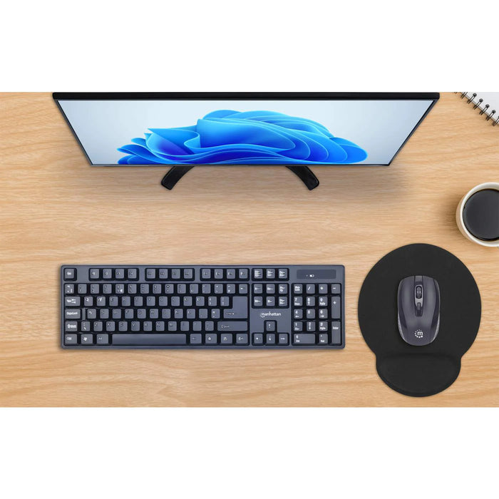 Manhattan 434362 Wrist Gel Support Pad And Mouse Mat Black Manhattan Mouse Pads Manhattan