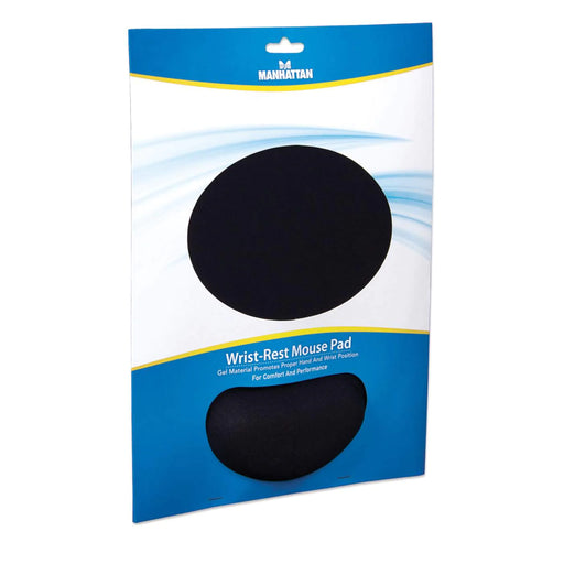 Manhattan 434362 Wrist Gel Support Pad And Mouse Mat Black