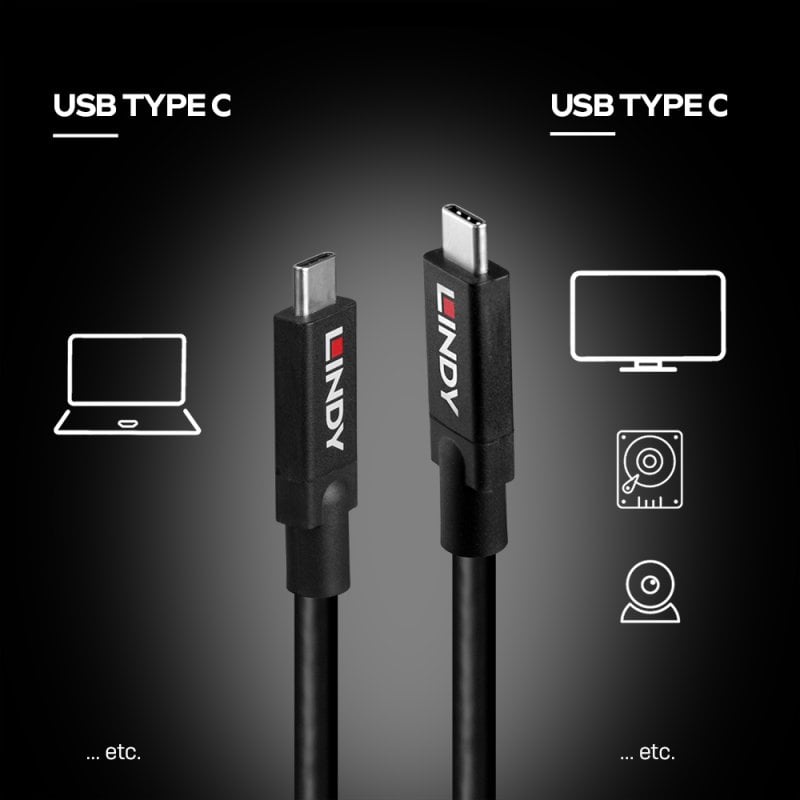 Lindy 8m Active USB 3.2 Gen 2 C/C Cable | 43439