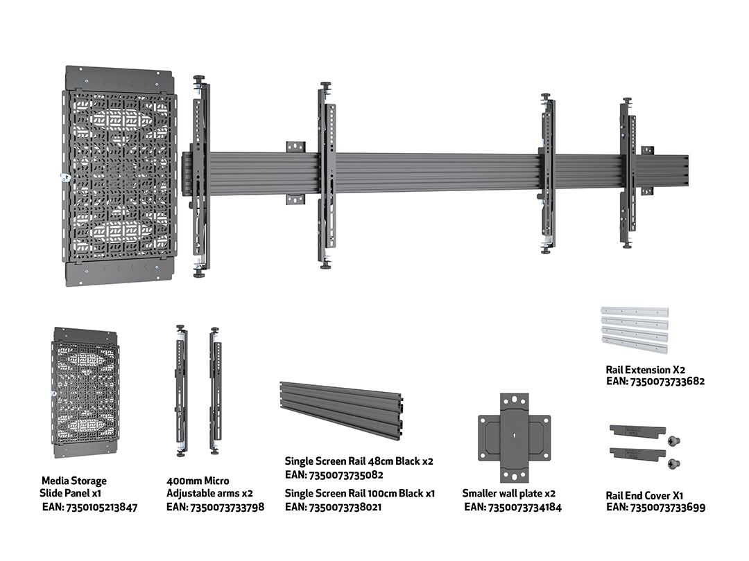 Multibrackets MBW2U Media Storage M Pro Series Wallmount Wall Mount Bracket Multibrackets