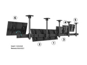Multibrackets M Menu Board Pro 6-Screen Ceiling Mount For 40"-65" Screen | VESA 400x400 Ceiling Mount Bracket Multibrackets