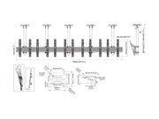 Multibrackets M Menu Board Pro 6-Screen Ceiling Mount For 40"-65" Screen | VESA 400x400 Ceiling Mount Bracket Multibrackets