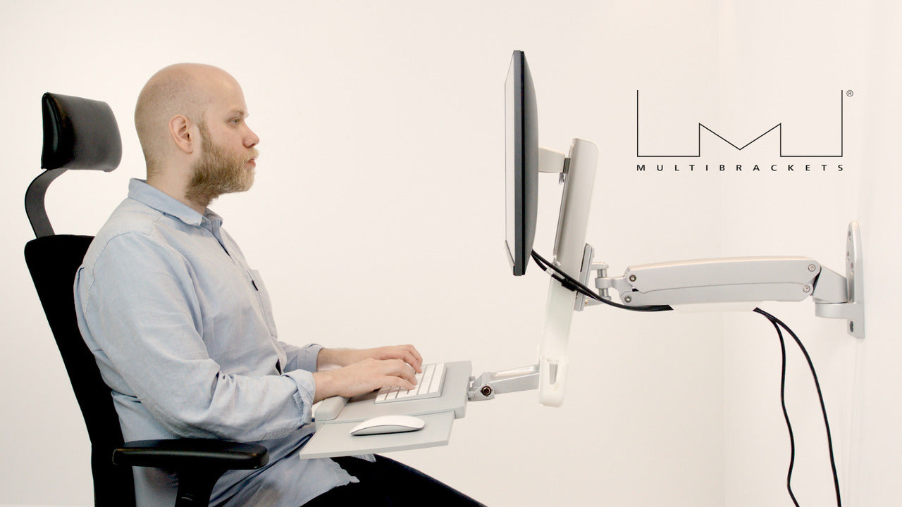 Multibrackets Workstation Arm Single | For 15" - 27" Screens Wall Mount Bracket Multibrackets