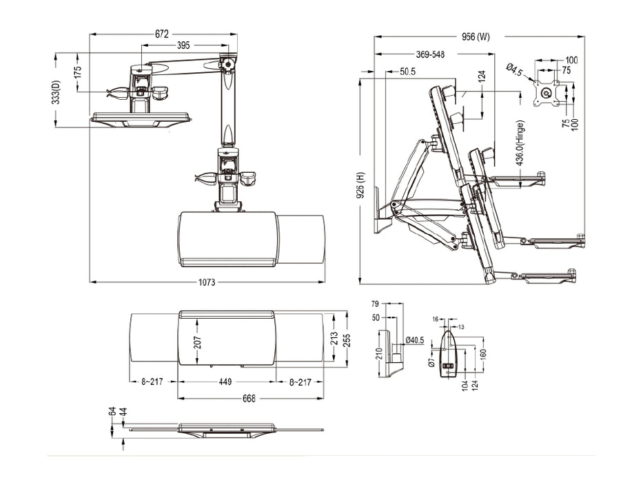 Multibrackets Workstation Arm Single | For 15" - 27" Screens