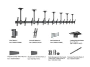Multibrackets M Menu Board Pro 7-Screen Ceiling Mount For 40"-65" Screen | VESA 400x400 Ceiling Mount Bracket Multibrackets