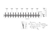 Multibrackets M Menu Board Pro 7-Screen Ceiling Mount For 40"-65" Screen | VESA 400x400 Ceiling Mount Bracket Multibrackets
