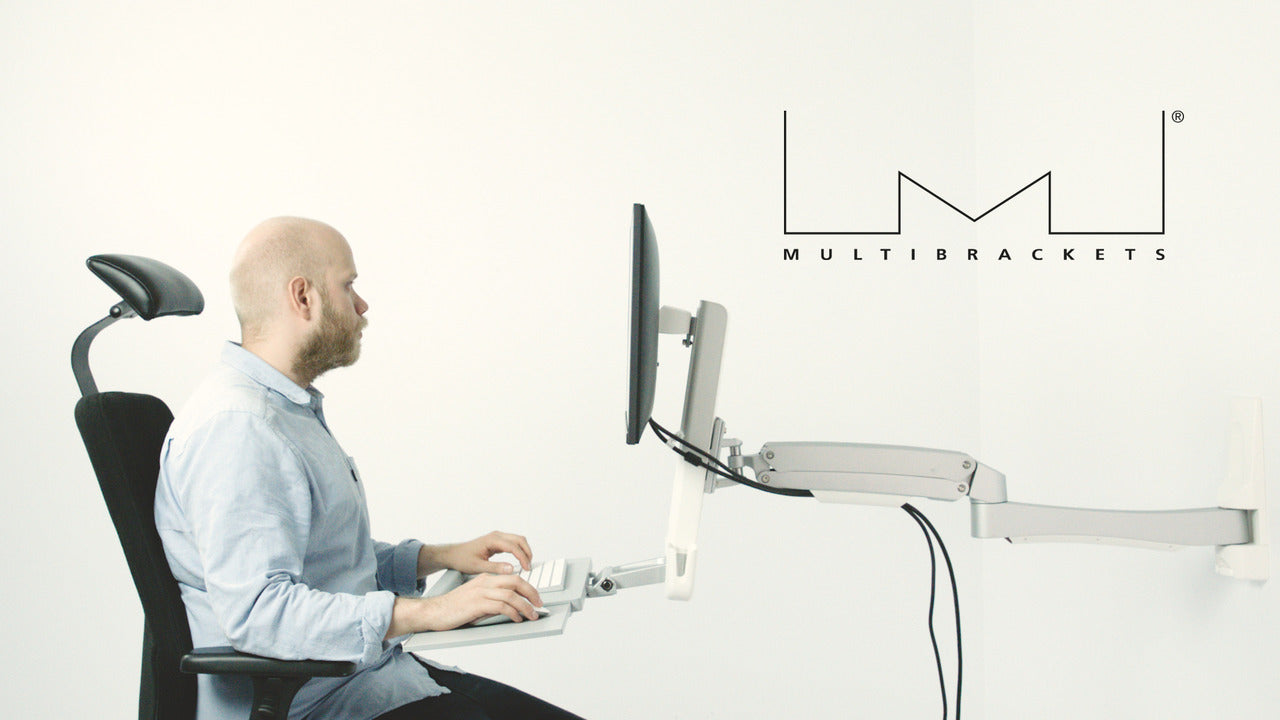 Multibrackets M Workstation Arm Single Extended | For 15" - 27" Screens Wall Mount Bracket Multibrackets