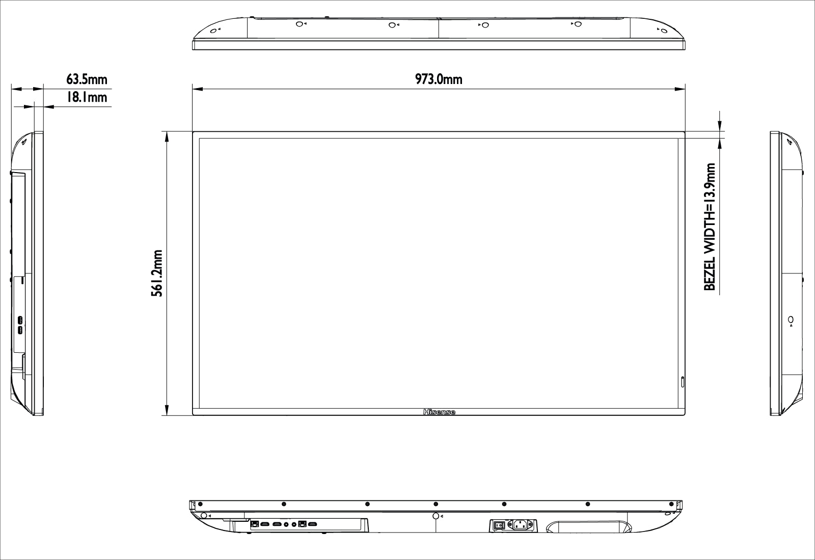 Hisense 43B4E31T 43” 4K UHD Digital Signage Display Digital Signage Display Hisense