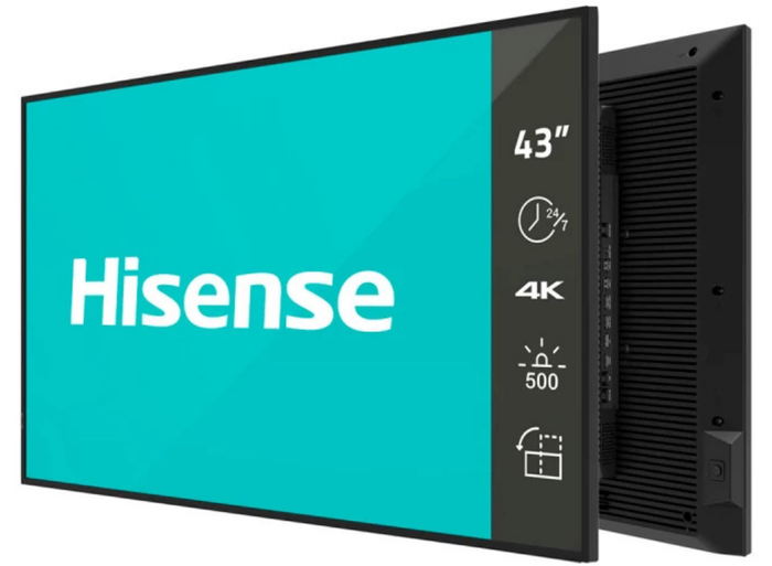 Hisense Commercial 43DM66D - 43" 4K Ultra HD 24/7 Professional Digital Signage Display Digital Signage Display Hisense