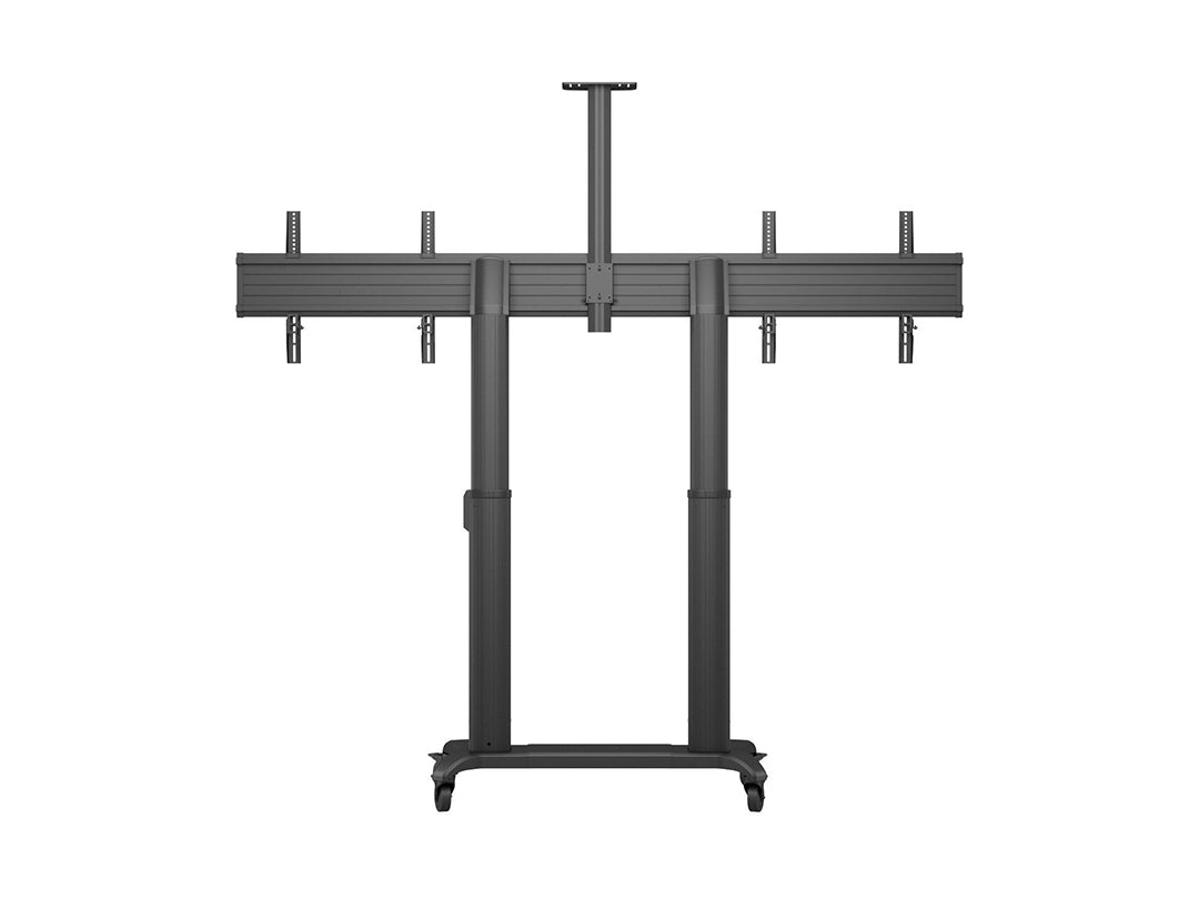 Multibrackets M Motorized Public Floorstand Dual Screen 180 HD | For 60" - 75" Screens Motorised Trolley Multibrackets
