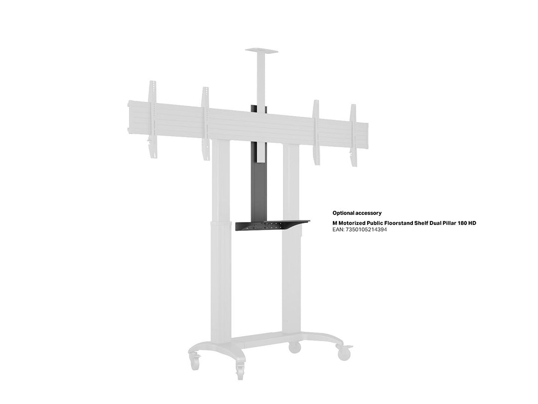 Multibrackets M Motorized Public Floorstand Dual Screen 180 HD | For 60" - 75" Screens Motorised Trolley Multibrackets
