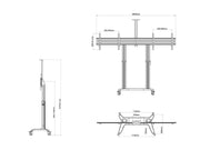 Multibrackets M Motorized Public Floorstand Dual Screen 180 HD | For 60" - 75" Screens Motorised Trolley Multibrackets