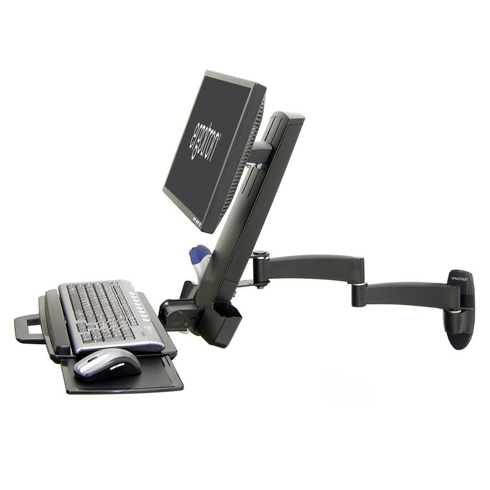 Ergotron Up to 24" 200 Series Combo Arm, Black | Keyboard & Monitor Mount | 45-230-200 Monitor Arm Desk Mount Ergotron