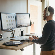 Ergotron LX Up to 27" Dual Side-by-Side Arm (Polished Aluminum) | 45-491-216 Monitor Arm Desk Mount Ergotron