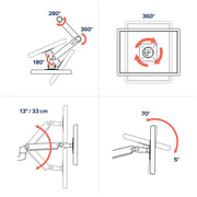 Ergotron Up to 27" LX Dual/Multi LCD Monitor Arm Black | 45-245-224 Monitor Arm Desk Mount Ergotron