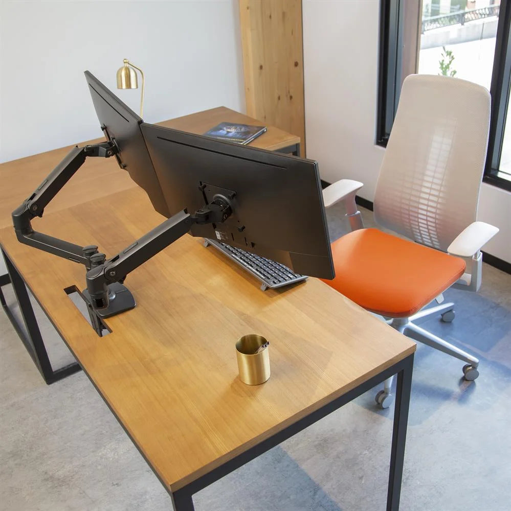 Ergotron Up to 27" LX Dual/Multi LCD Monitor Arm Black | 45-245-224 Monitor Arm Desk Mount Ergotron
