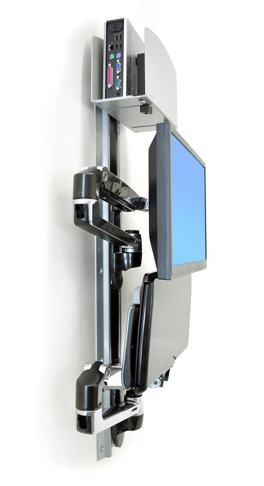 Ergotron 45-247-026 LX Wall Mount System, Medium CPU Holder | Keyboard & Monitor Mount Wall Mount Bracket Ergotron