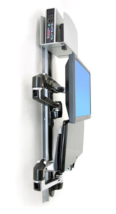 Ergotron 45-247-026 LX Wall Mount System, Medium CPU Holder | Keyboard & Monitor Mount