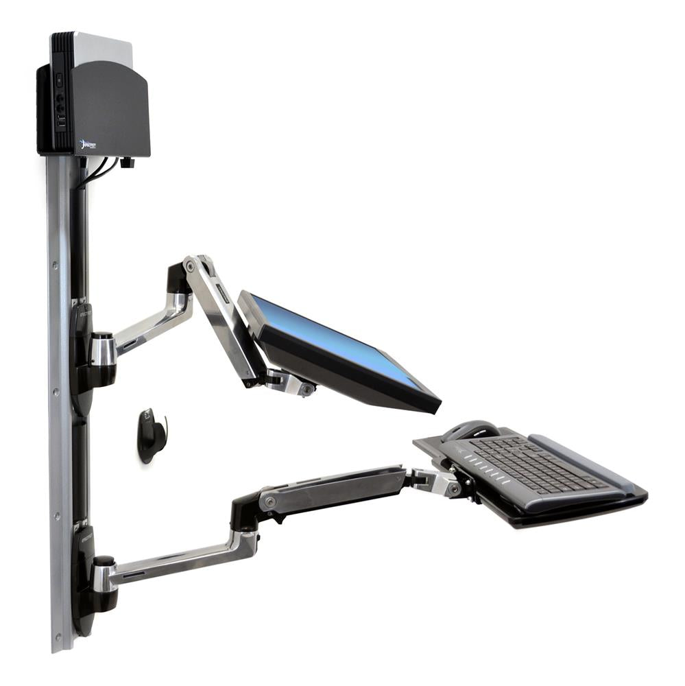 Ergotron LX Wall Mount System With Small CPU Holder | 45-253-026 Wall Mount Bracket Ergotron