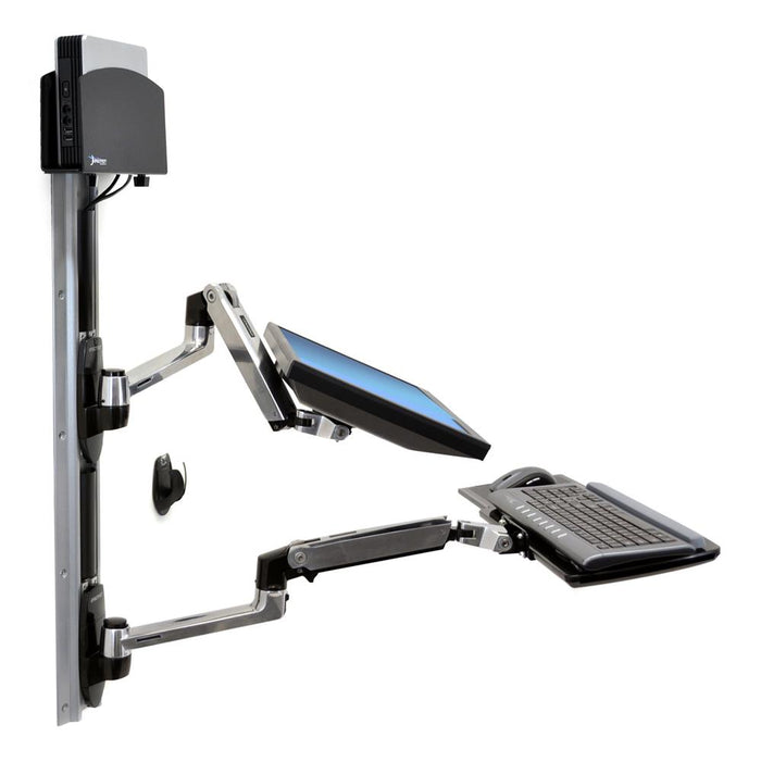 Ergotron LX Wall Mount System With Small CPU Holder | 45-253-026 Wall Mount Bracket Ergotron
