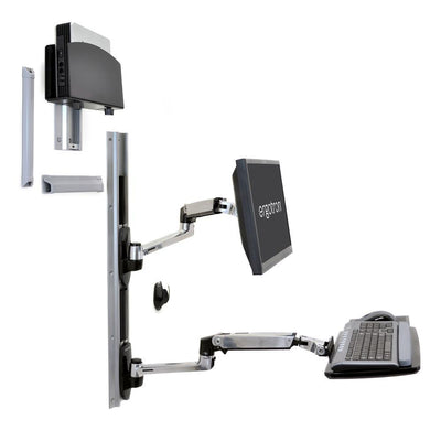 Ergotron LX Wall Mount System With Small CPU Holder | 45-253-026 Ergotron Wall Mount Ergotron