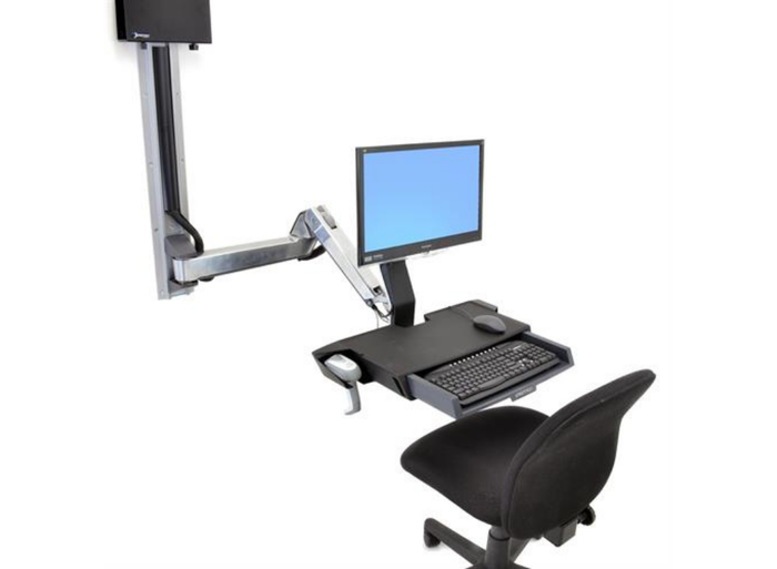 Ergotron SV Sit-Stand Combo Extender (Polished Aluminum) | 45-261-026 AV Extender Ergotron