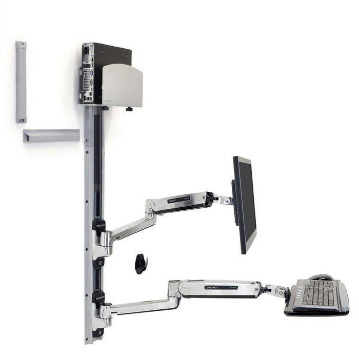 Ergotron 45-358-026 LX Sit-Stand Wall Mount System, Medium CPU Holder Wall Mount Bracket Ergotron
