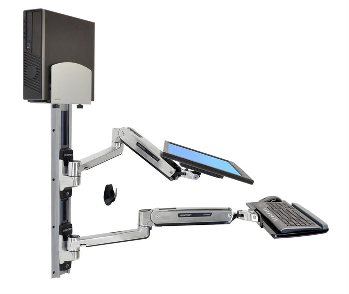 Ergotron 45-358-026 LX Sit-Stand Wall Mount System, Medium CPU Holder Wall Mount Bracket Ergotron