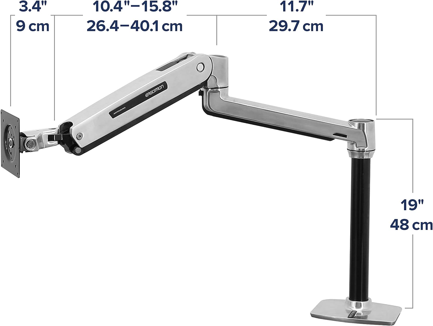 Ergotron 42" LX Sit-Stand Desk Mount LCD Arm | 45-360-026 Monitor Arm Desk Mount Ergotron