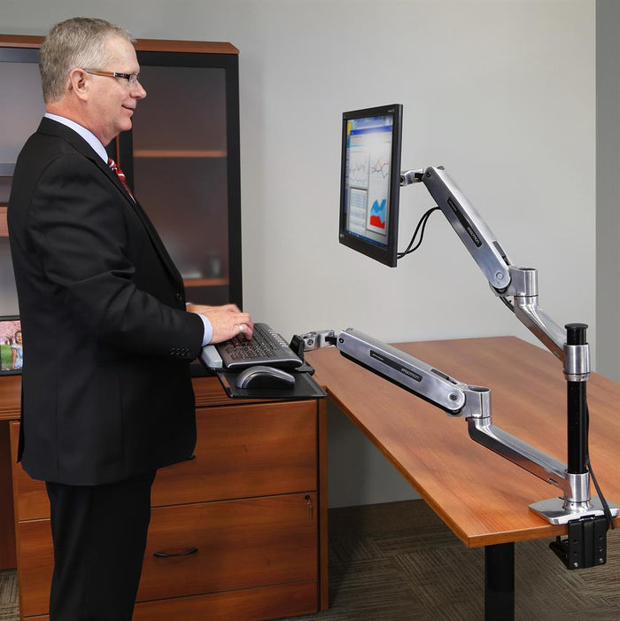 Ergotron Up to 42" WorkFit-LX Standing Desk Mount System | 45-405-026 Monitor Arm Desk Mount Ergotron