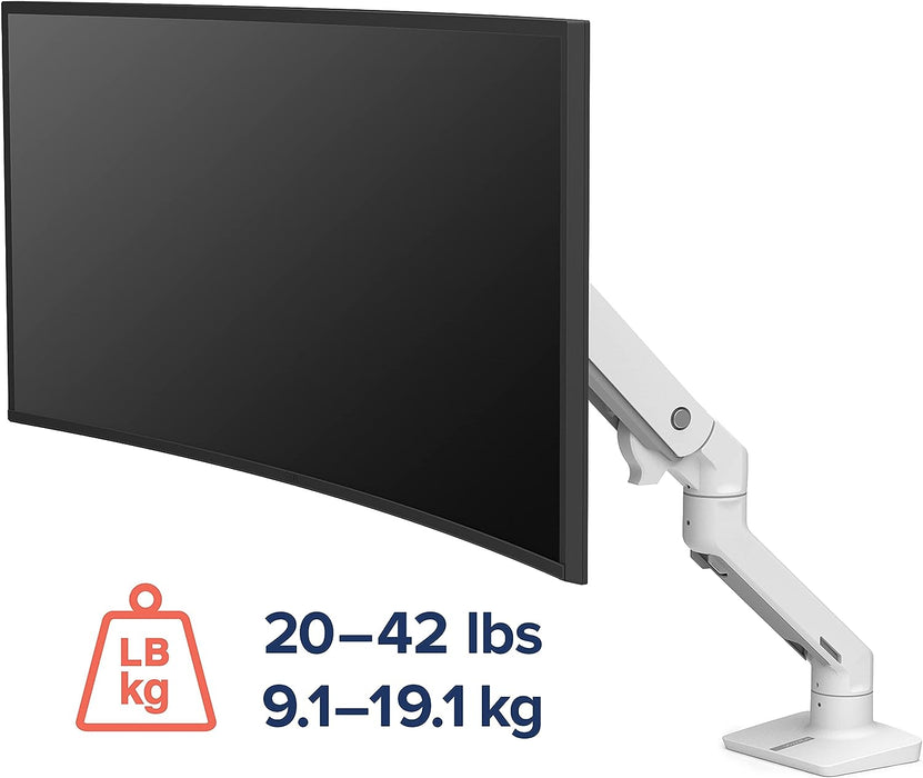 Ergotron 42" HX LCD Arm Sit-Stand Desk Mount White - 45-475-216