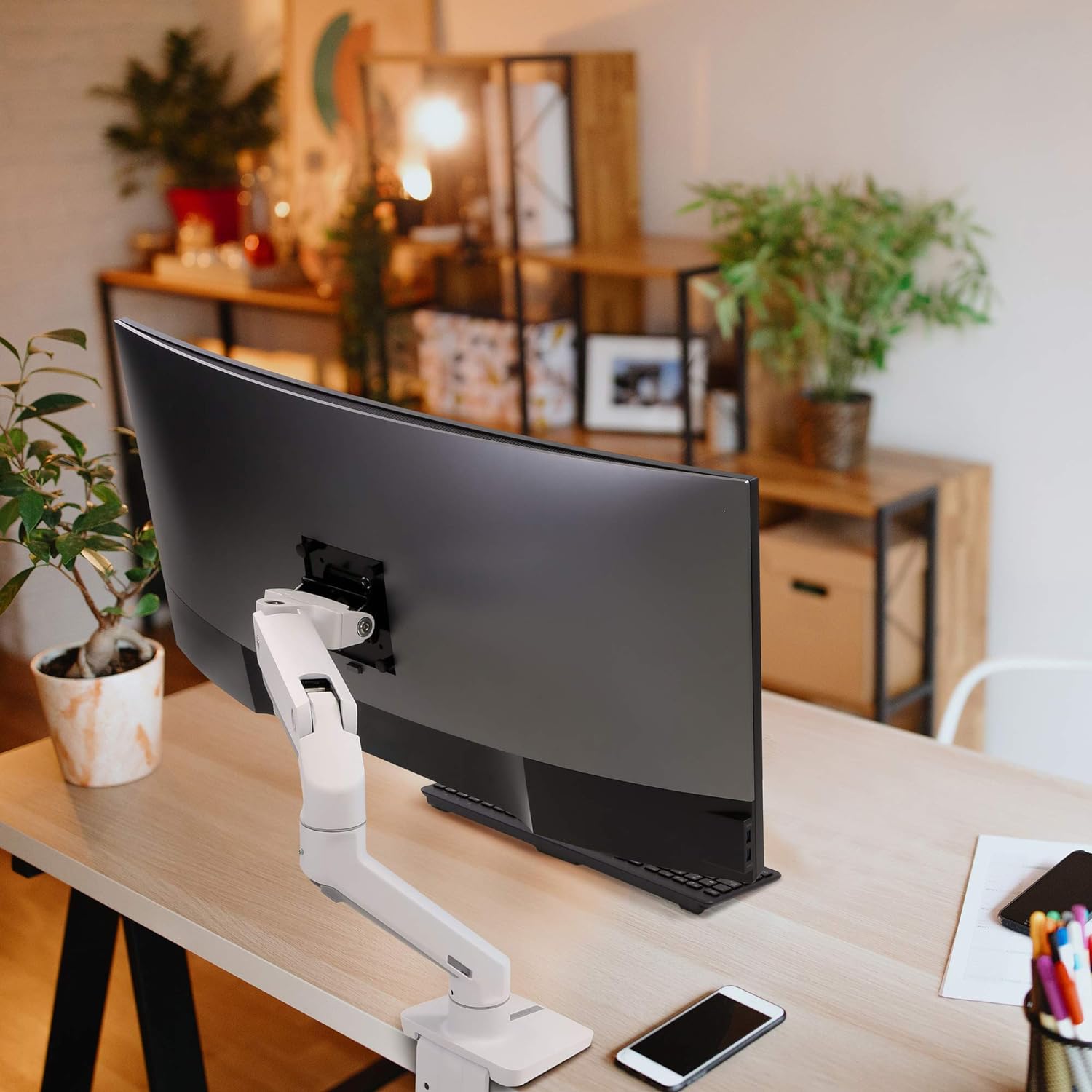 Ergotron Up to 42" HX LCD Arm Sit-Stand Desk Mount White | 45-475-216 Monitor Arm Desk Mount Ergotron