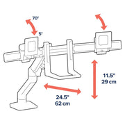 Ergotron Up to 32" HX Dual/Multi LCD Arm Desk Mount White | 45-476-216 Monitor Arm Desk Mount Ergotron
