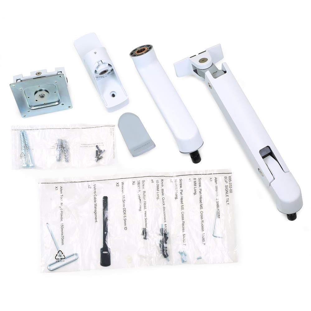 Ergotron Up to 42" HX Wall Mount Monitor Arm White | 45-478-216 (Open Box) Wall Mount Bracket Ergotron