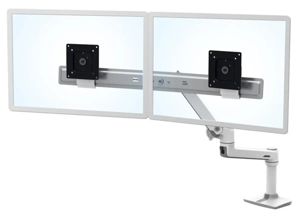 Ergotron Up to 25" LX Dual/Multi LCD Direct Arm Desk Mount White | 45-489-216 Monitor Arm Desk Mount Ergotron