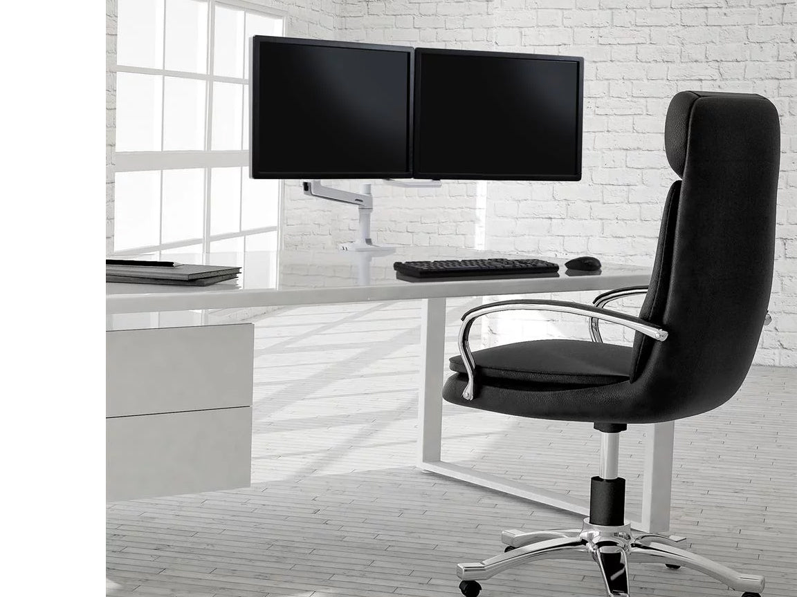 Ergotron Up to 25" LX Dual/Multi LCD Direct Arm Desk Mount White | 45-489-216 Monitor Arm Desk Mount Ergotron
