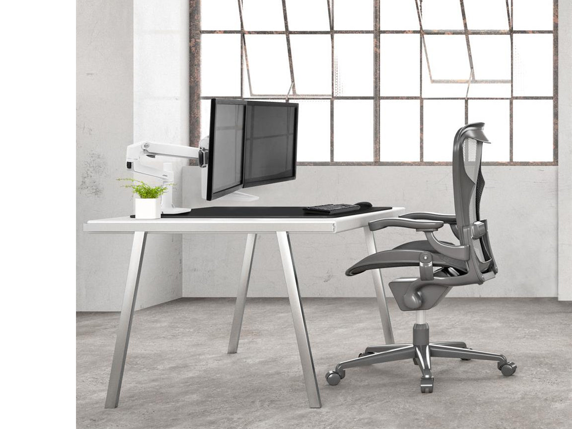 Ergotron Up to 25" LX Dual/Multi LCD Direct Arm Desk Mount White | 45-489-216 Monitor Arm Desk Mount Ergotron