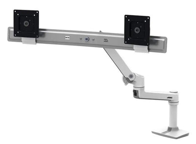Ergotron Up to 25" LX Dual/Multi LCD Direct Arm Desk Mount White | 45-489-216 Monitor Arm Desk Mount Ergotron