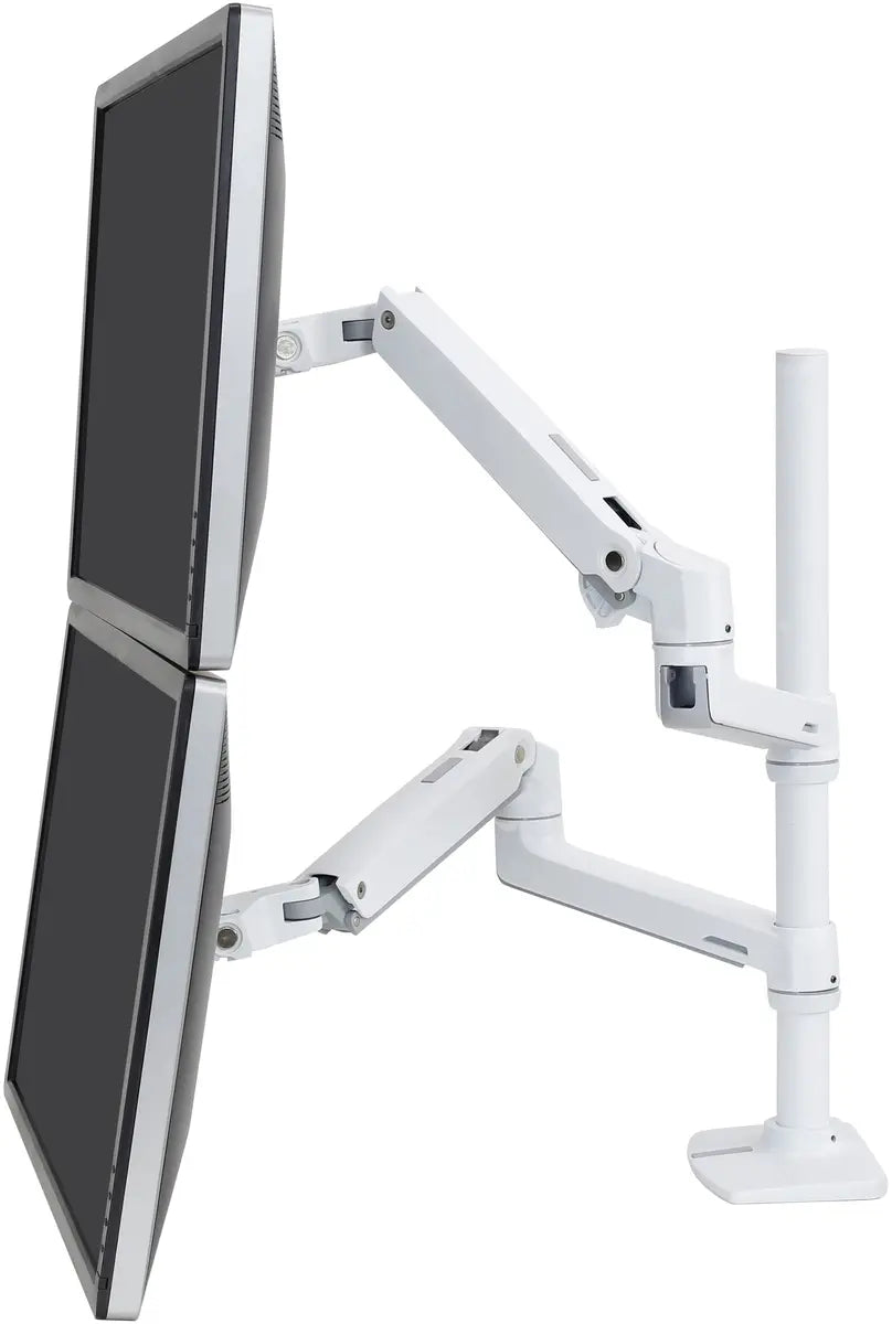Ergotron Up to 40" LX Dual/Multi LCD Stacking Arm Tall Pole Desk Mount | 45-509-216 Monitor Arm Desk Mount Ergotron