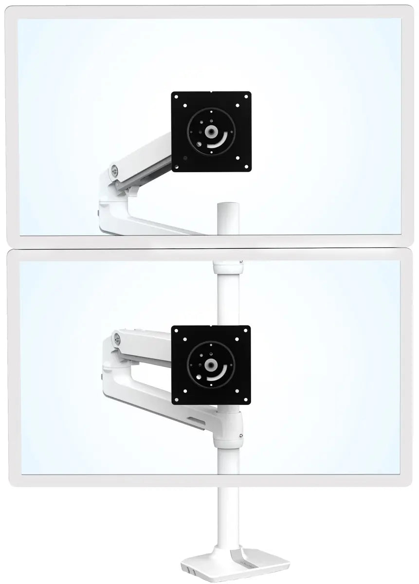 Ergotron Up to 40" LX Dual/Multi LCD Stacking Arm Tall Pole Desk Mount | 45-509-216 Monitor Arm Desk Mount Ergotron
