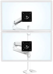 Ergotron Up to 40" LX Dual/Multi LCD Stacking Arm Tall Pole Desk Mount | 45-509-216 Monitor Arm Desk Mount Ergotron