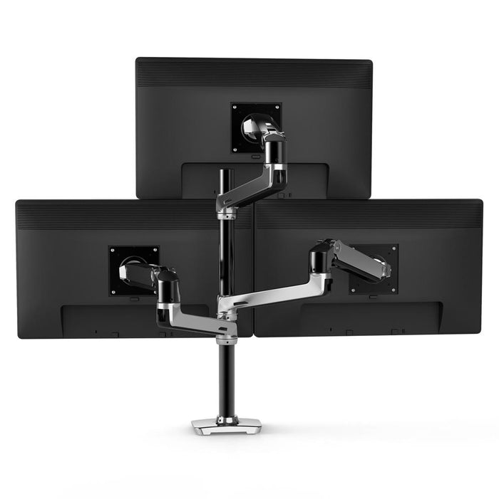 Ergotron LX Dual Stacking Arm, Tall Pole - For Up To 40" Screens - (Polished Aluminum) | 45-549-026 Monitor Arm Desk Mount Ergotron