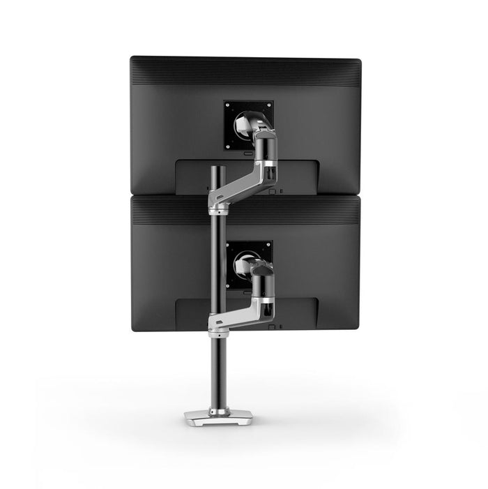 Ergotron LX Dual Stacking Arm, Tall Pole - For Up To 40" Screens - (Polished Aluminum) | 45-549-026 Monitor Arm Desk Mount Ergotron