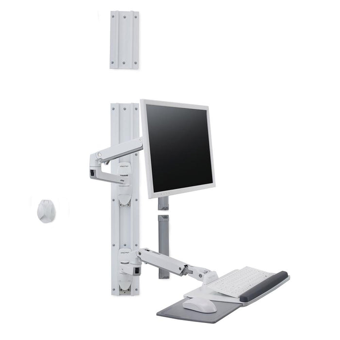 Ergotron 45-551-216 LX Wall Mount System, White | Keyboard & Monitor Mount