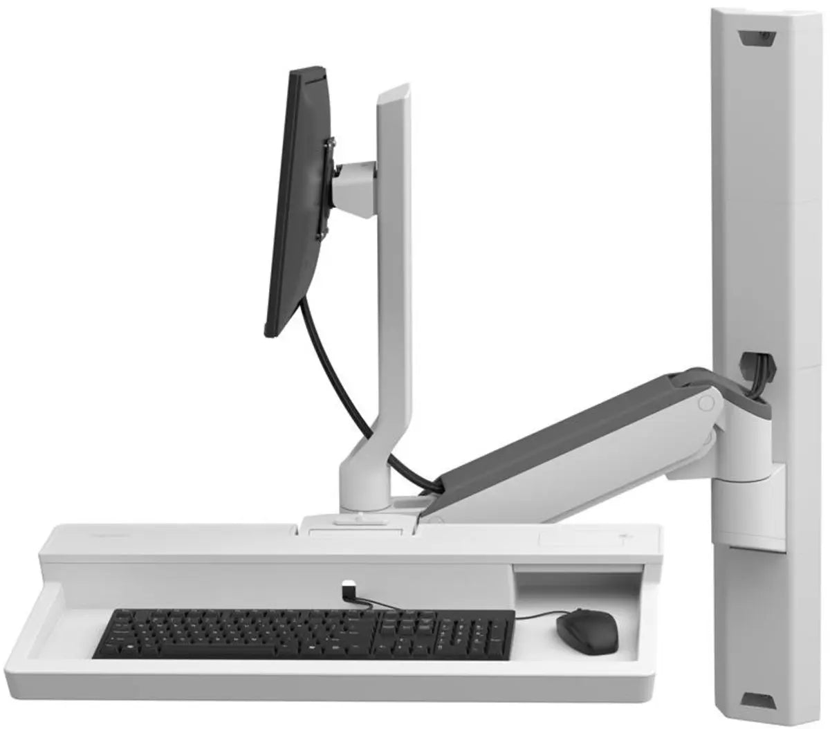 Ergotron 27" CareFit™ Combo System Monitor & Keyboard Workstation With Shelf | 45-618-251 Wall Mount Bracket Ergotron